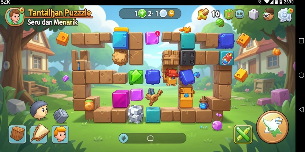 Screenshot gameplay 5ZK yang menampilkan tantangan Puzzle yang menarik.