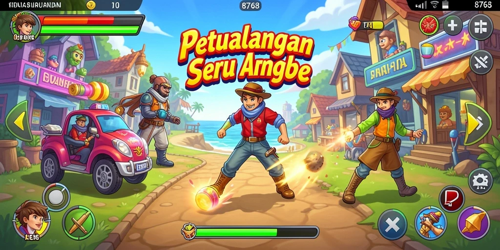 Screenshot utama menunjukkan permainan Arcade yang seru dan mendebarkan.