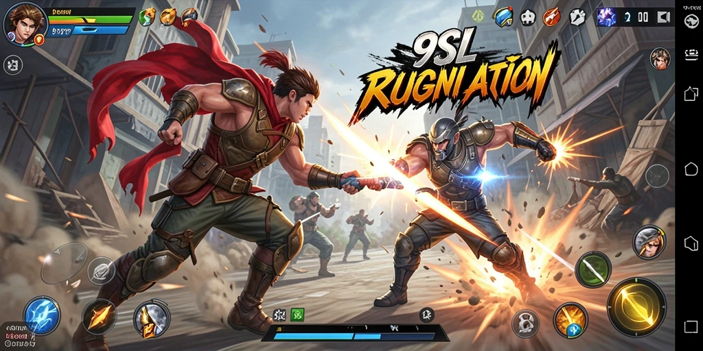 Screenshot gameplay 9SL yang menampilkan aksi pertarungan seru.