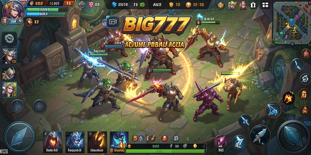 Tampilan aksi seru dalam gameplay MOBA BIG777.