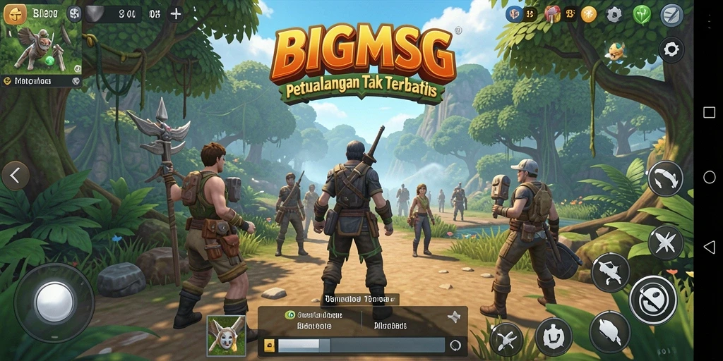 Tampilan gameplay yang luas dan interaktif dalam BIGMSG.