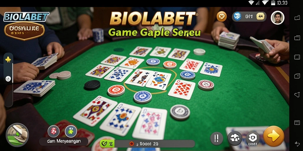 Screenshot gameplay BIOLABET dalam sesi Gaple yang seru.