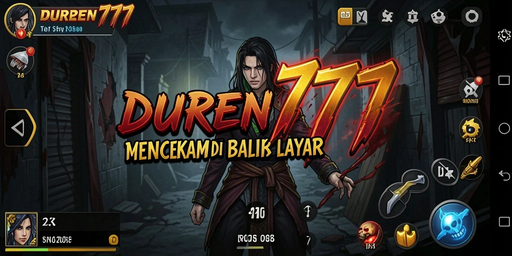 Tampilan gameplay menegangkan dalam DUREN777 dengan adegan menyeramkan.