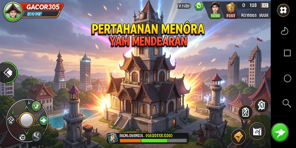 Screenshot GACOR305 menampilkan aksi seru dalam permainan Tower Defense.
