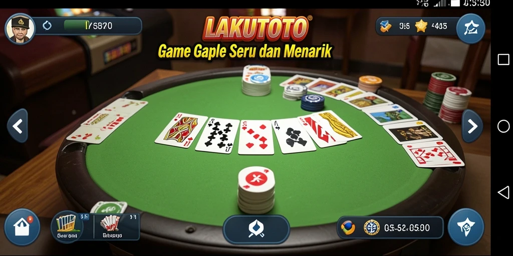 Screenshot gameplay LAKUTOTO menampilkan aksi seru permainan Gaple.
