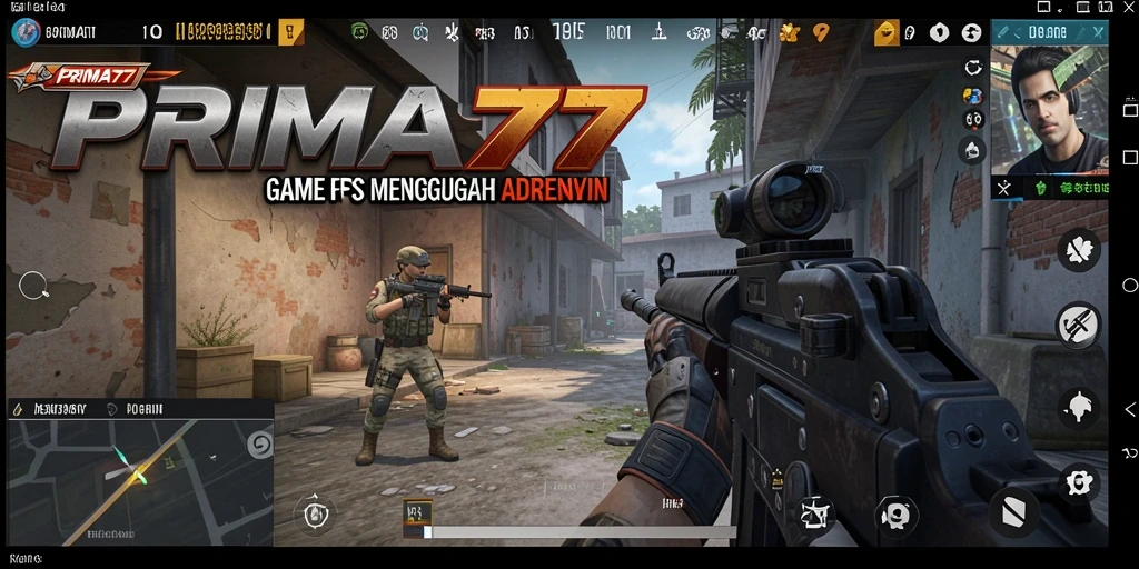 Tangkapan layar menampilkan aksi seru dalam pertempuran FPS di PRIMA77.