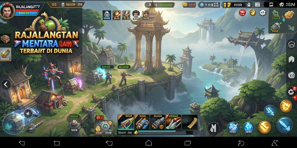 Tangkapan layar dari gameplay <strong>RAJALANGIT77</strong> yang menunjukkan aksi menara bertahan.