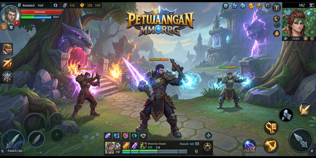Screenshot gameplay VV62 yang menampilkan aksi seru dalam pertempuran MMORPG.