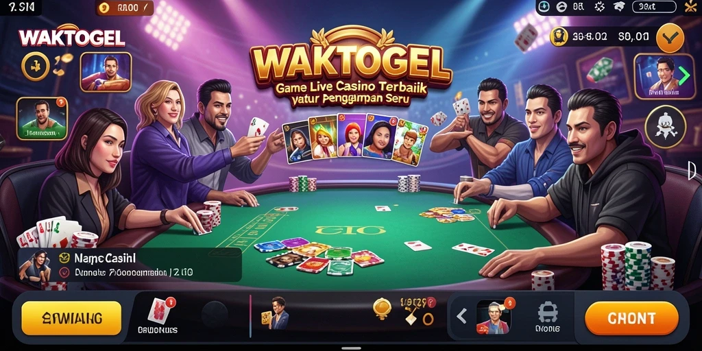 Tampilan gameplay Live Casino yang realistik dan interaktif di WAKTOGEL.